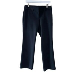 Loft Marisa Mid-Rise Black Front Straight Leg Mid Rise Slacks 4P #1576